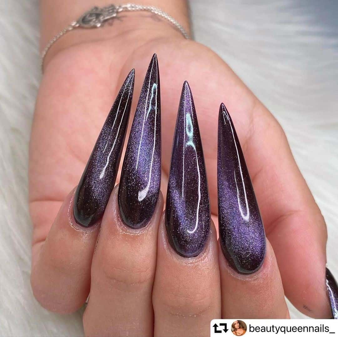 Long Flashy Acrylic Nails