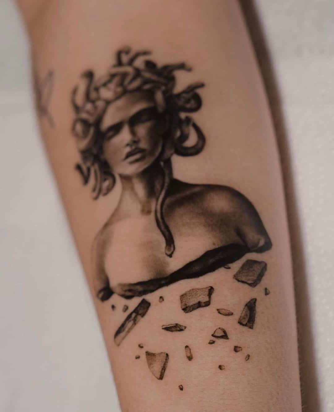 40+ Unique Medusa Tattoo Design Ideas 2022 (Meaning and Symbolism) 13 Medusa Bust Sculpture Tattoo 3