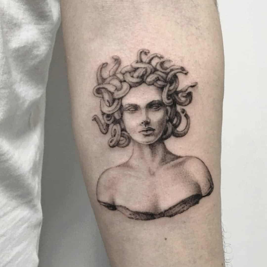 Medusa Bust Sculpture Tattoo