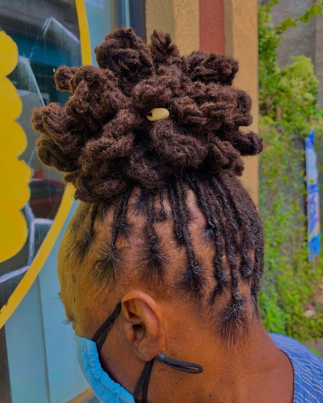 Messy Bun Butterfly Locs