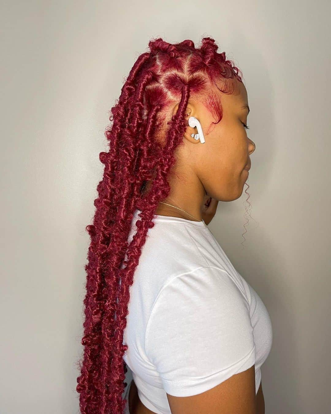 Modern Red Hairdo Look