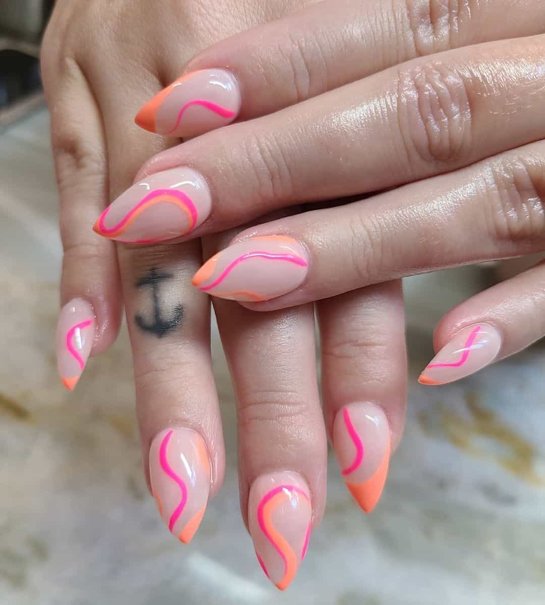 Square Nail Designs With Lines