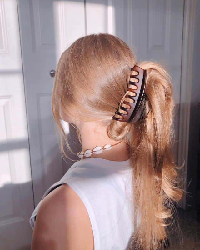 30 Claw Clip Hairstyles That Will Make You Look Stunning 6 Ponytail With A Clip Claw