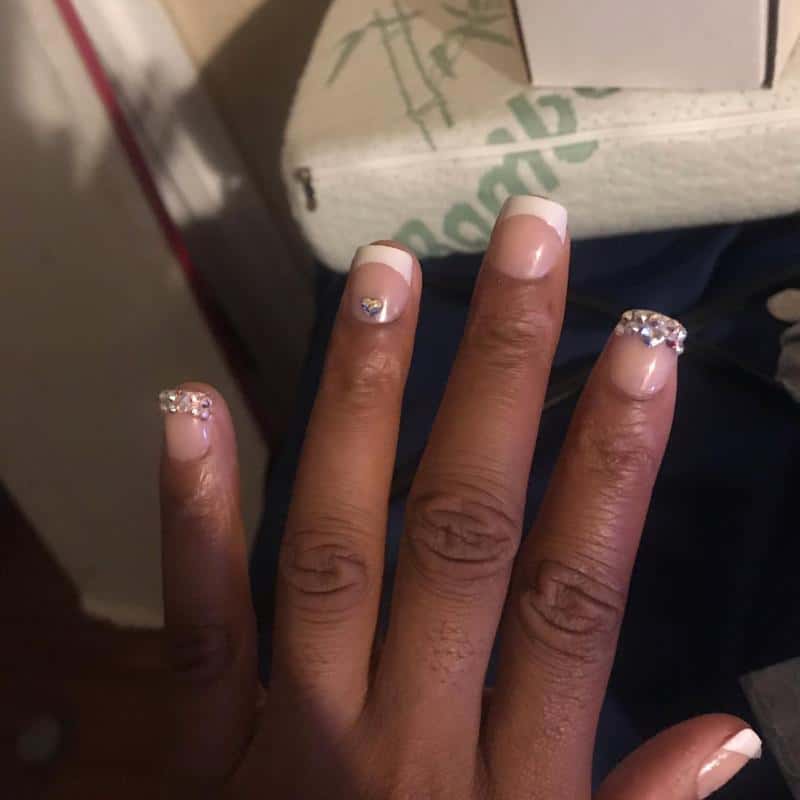 Rhinestones On Short Nails