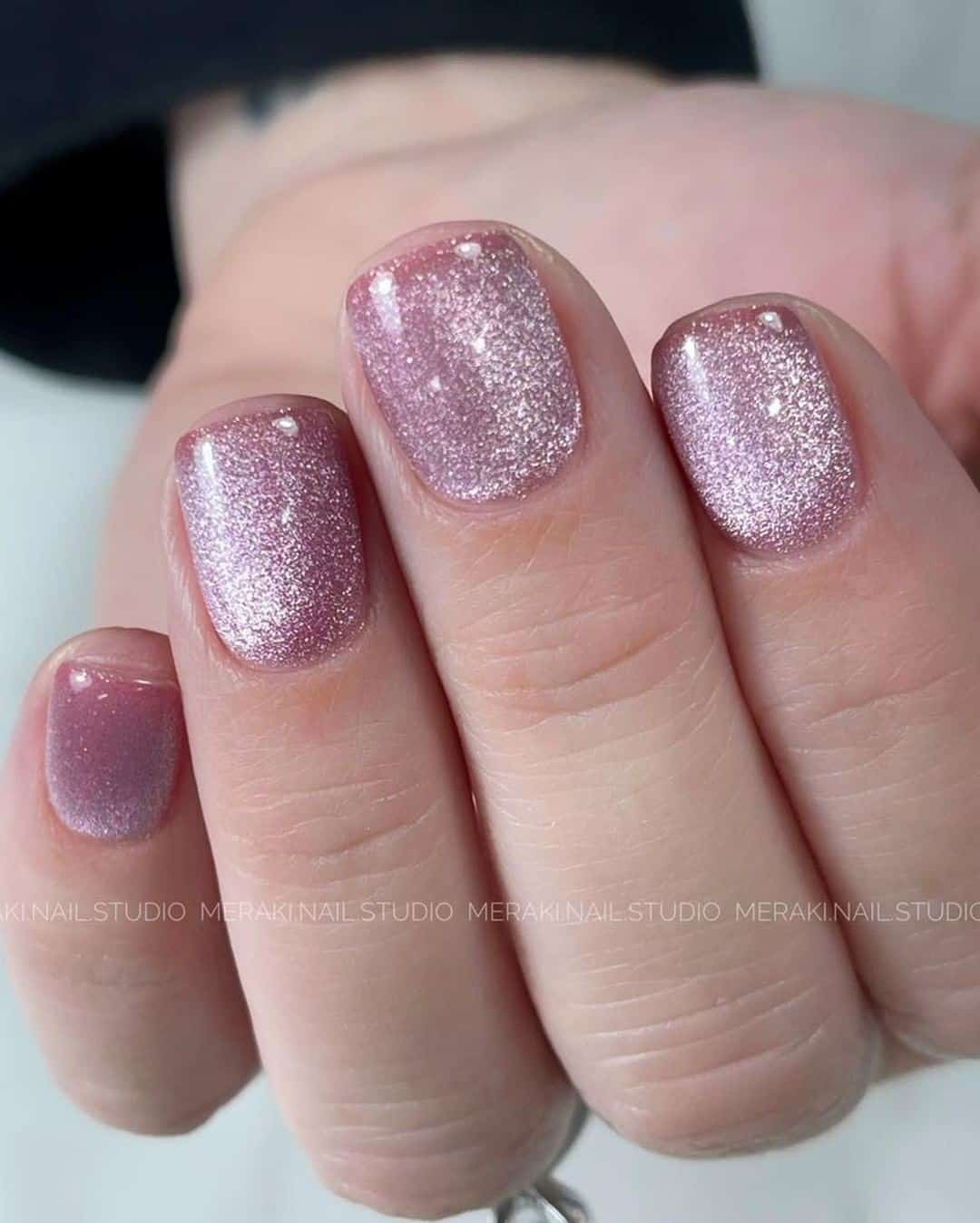30+ Unique Cat Eye Nail Design Ideas 2022 (Short And Long) 5 Short Pink Glitter Nails