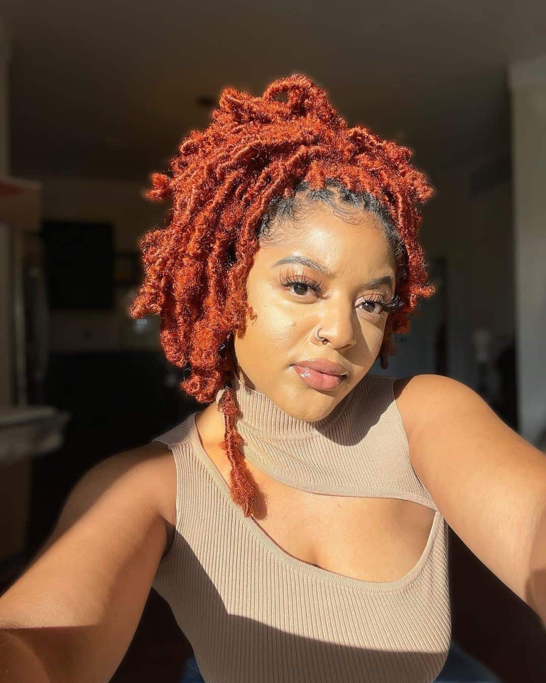 Updo Orange Auburn Butterfly Locs