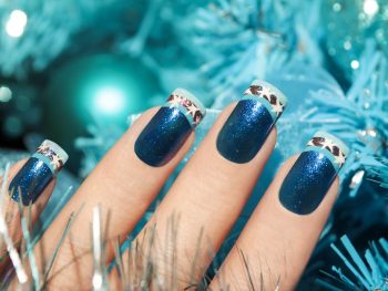 Blue Christmas Nail