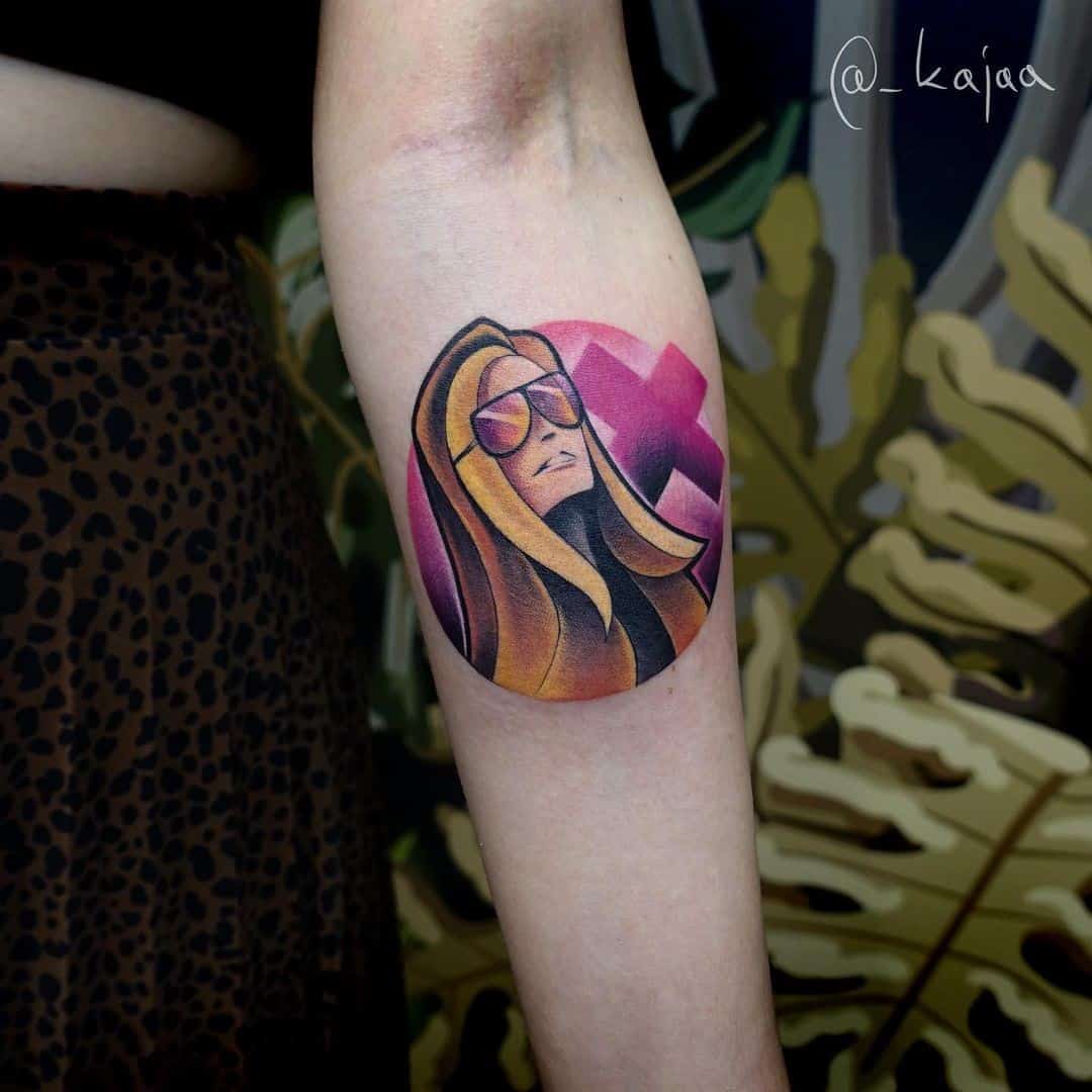 Top 37 Gorgeous Circle Tattoo Design Ideas 2022 (Small, Big, Black, Colorful) 26 Forearm Colorful Print Circle Tattoo