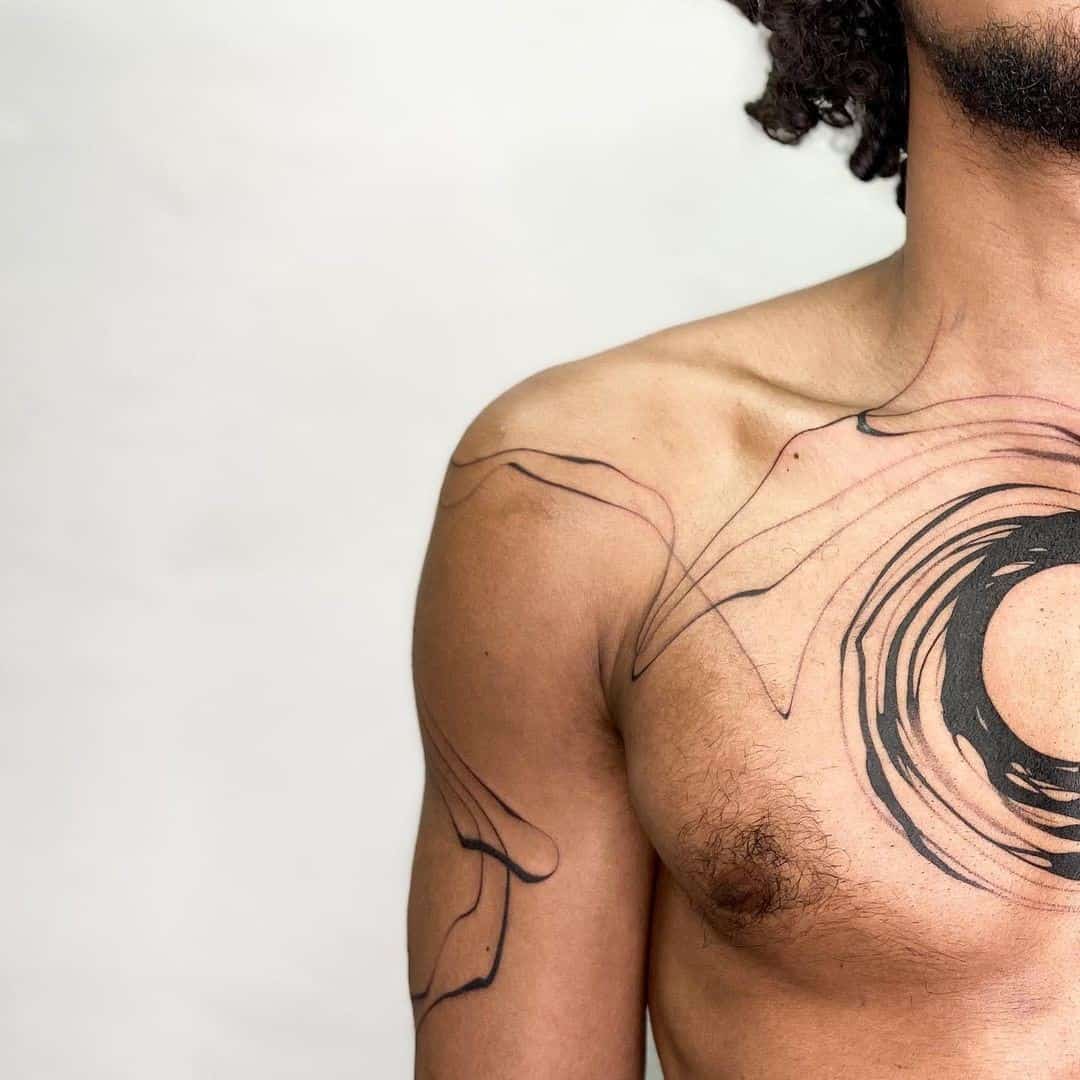 Front Chest Circle Tattoo