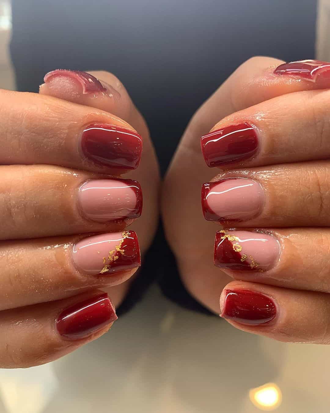 Top 40 Gorgeous Red Christmas Nail Design Ideas 2022 3 Gold & Red Christmas Nails