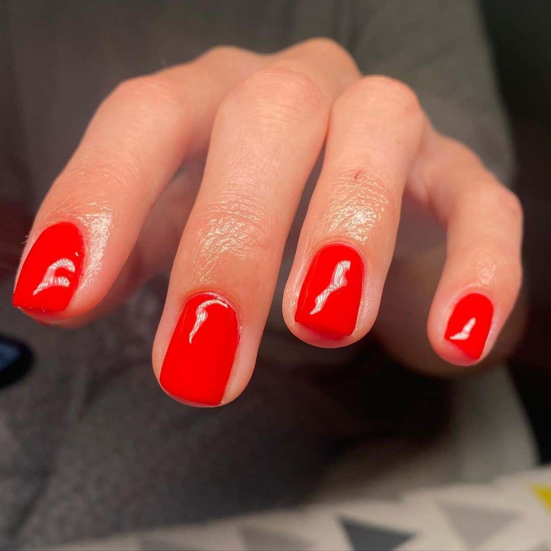 Natural Nails Red Color