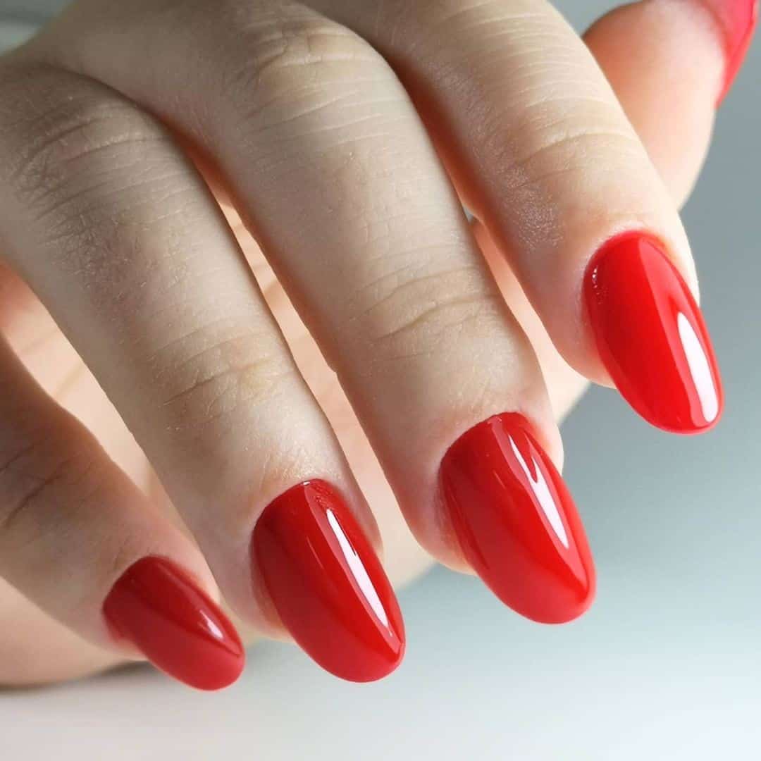 Natural Red Christmas Nails