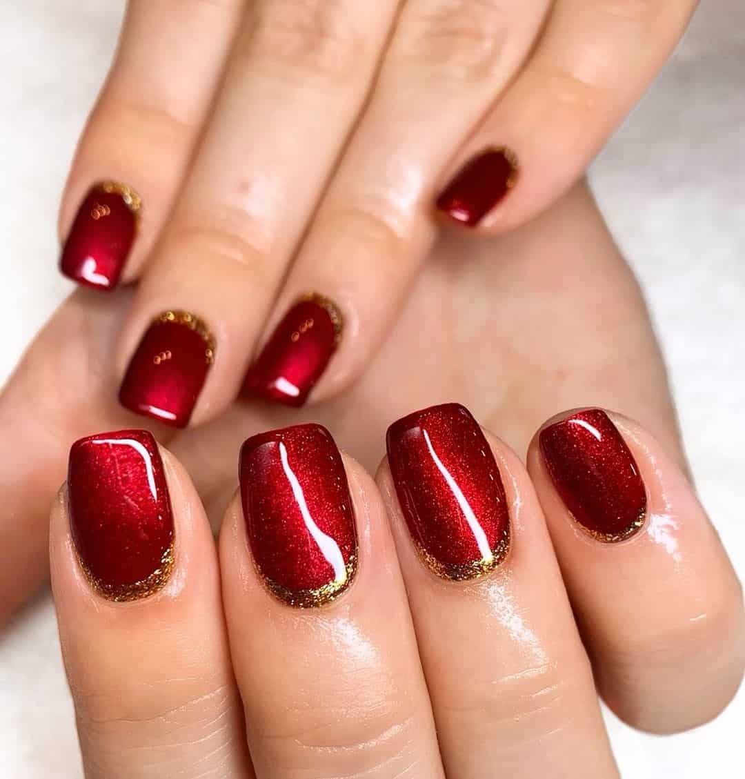Top 40 Gorgeous Red Christmas Nail Design Ideas 2022 2 Red Christmas Nails Square Shape