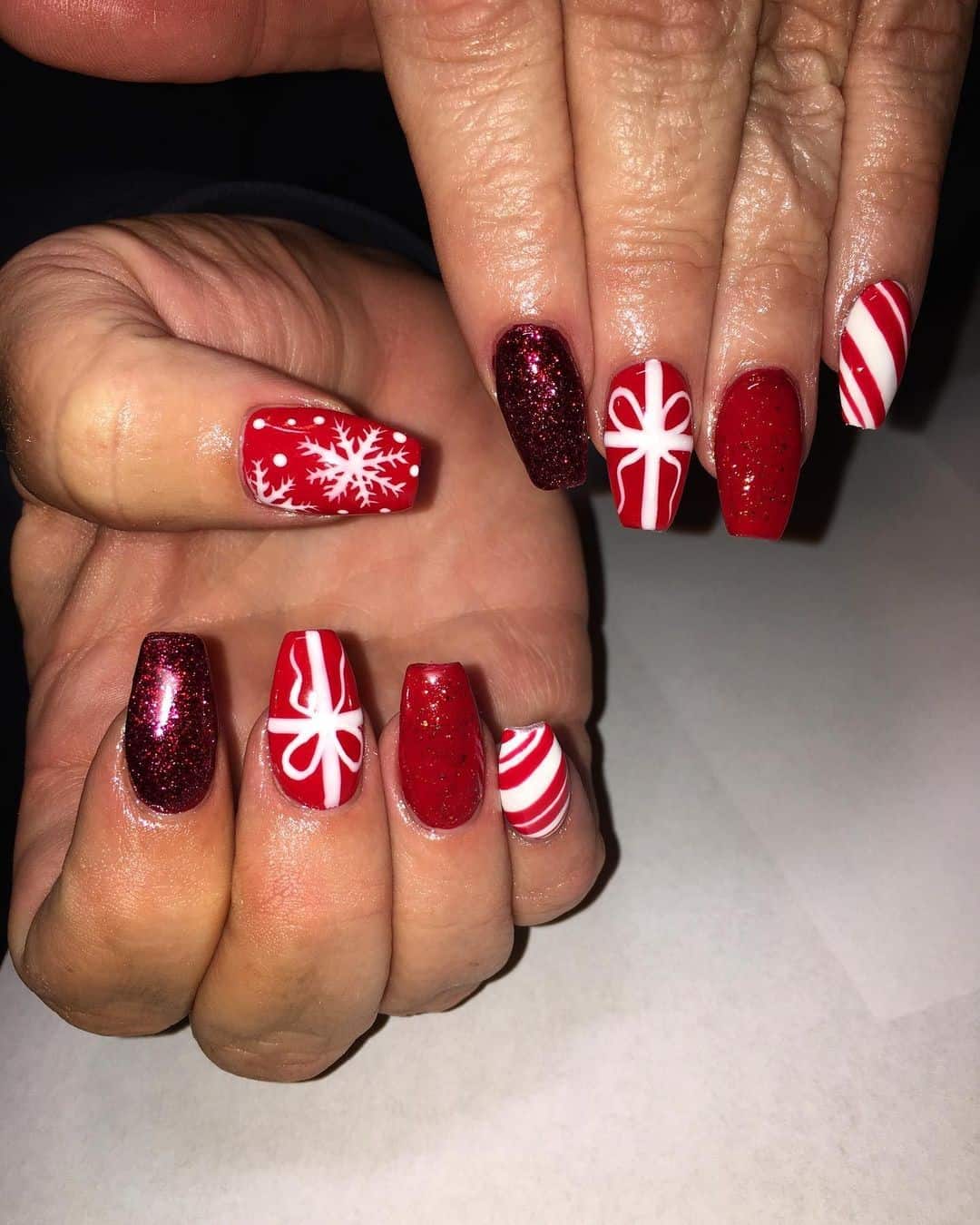 Stickers Red Christmas Nails