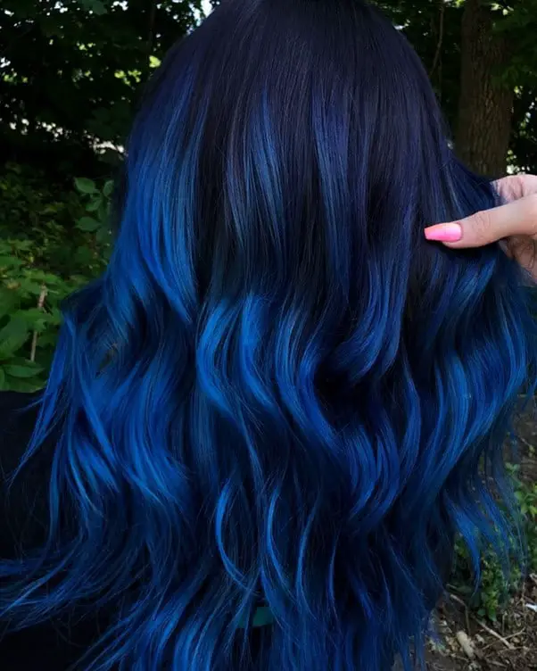 Dark Blue Long Wig