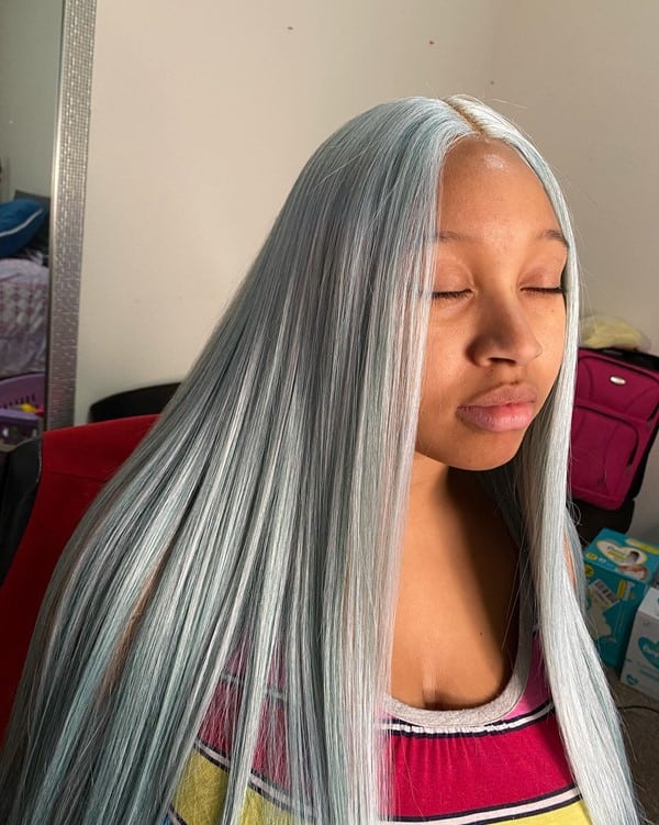 Icy Blue Long Wig
