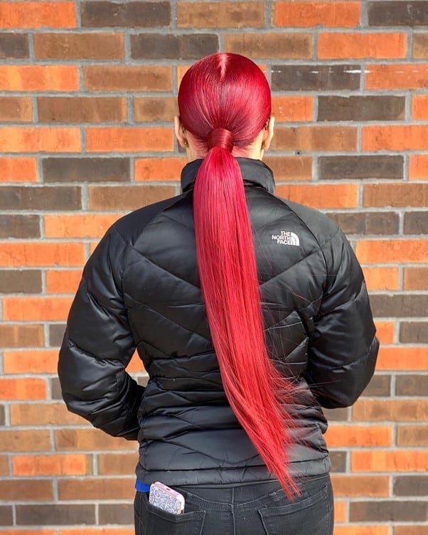 Red Wig Ponytail