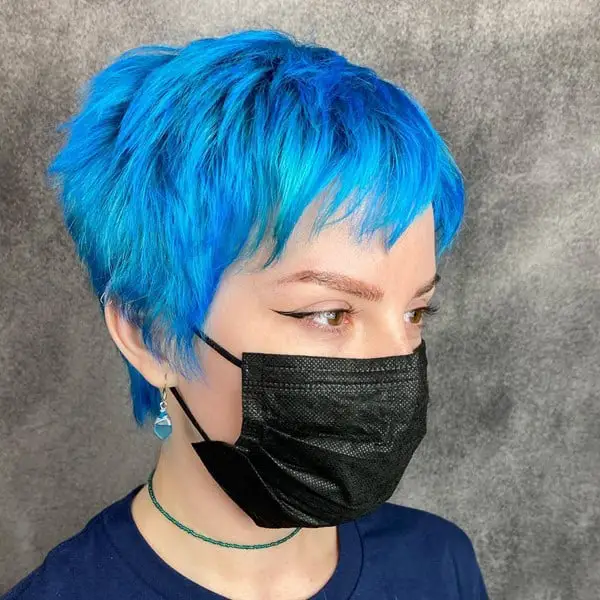 Short Blue Pixie Wig