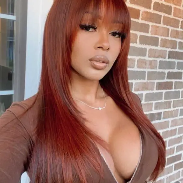 Straight Red Hair With Bangs