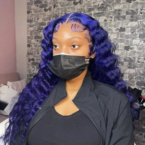 Tight Curly Blue Wig