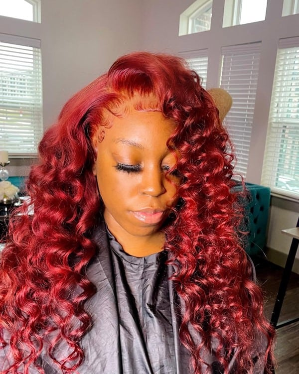 Tight Curly Red Wig