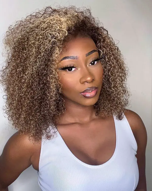 Blonde Curly Bob Wig