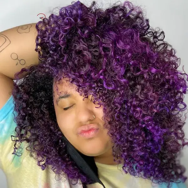 Bright Purple Curly Bob Wig