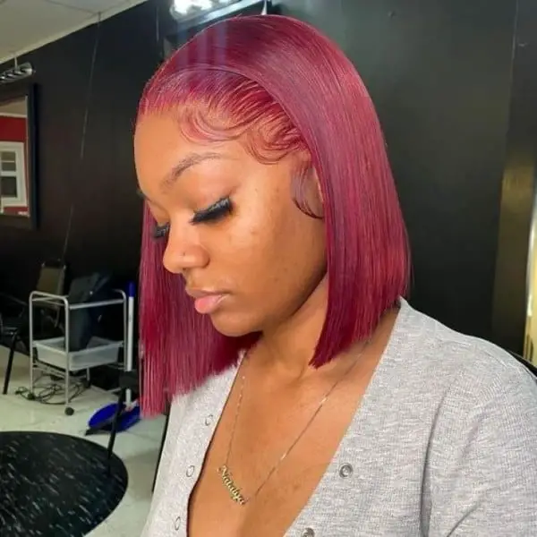 Bright Red Bob Human Hair Wig