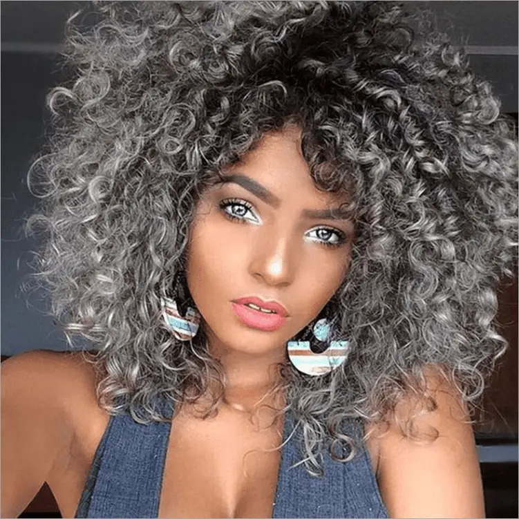 Curly Bob Wig Styles Silver