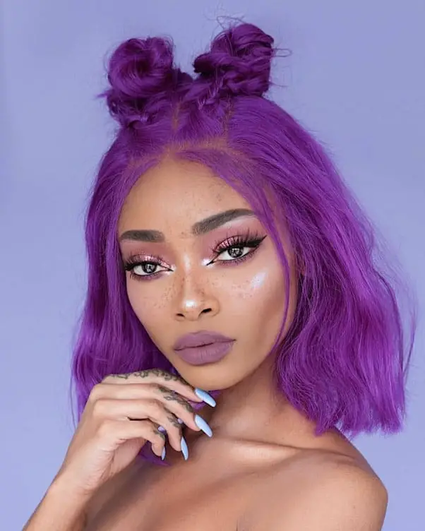 Dark Purple Wig Hair