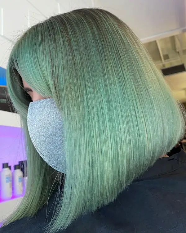 Green Bob Wig Look