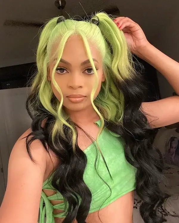 Green Wig Pigtails