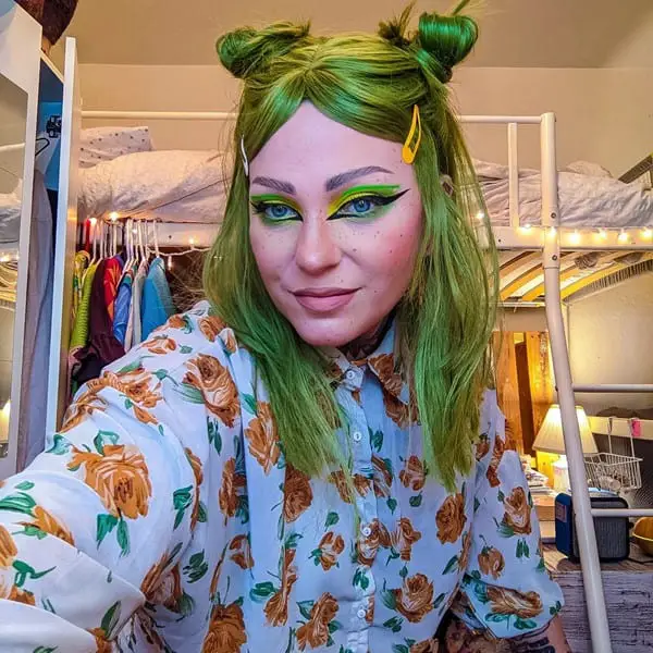 Green Wig Pigtails