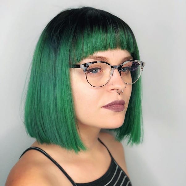 Green Wig With Fringe