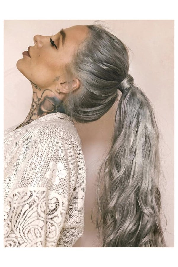 Icy Silver Ponytail Wig