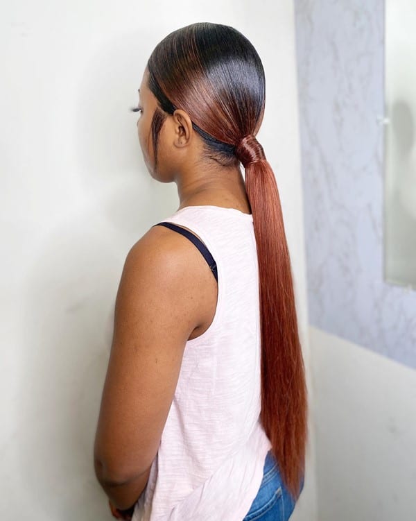 Light Brown Orange Ponytail Wig