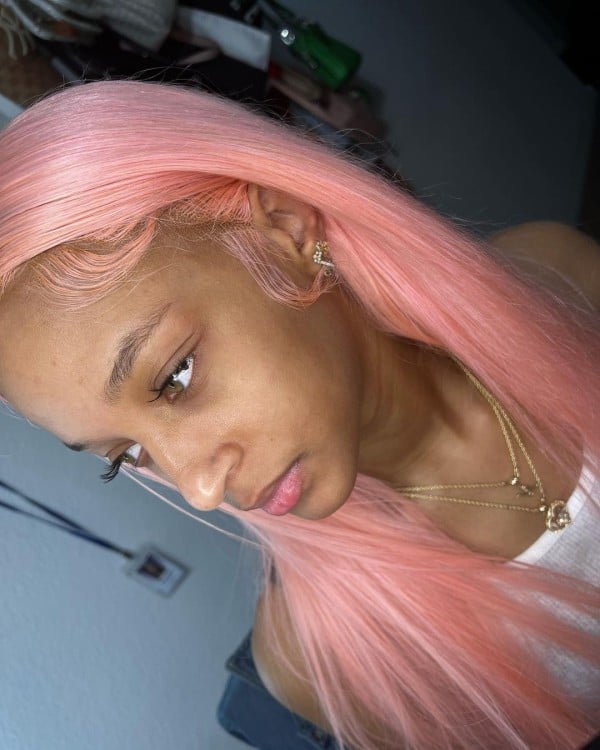Light Pink V Part Wig