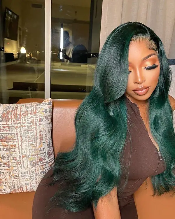 Long Emerald Green Wig