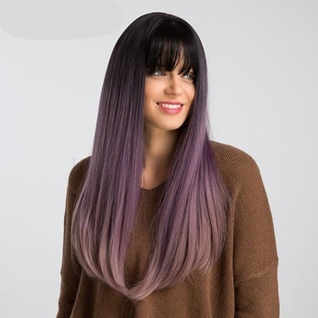Long Ombre Purple Wig