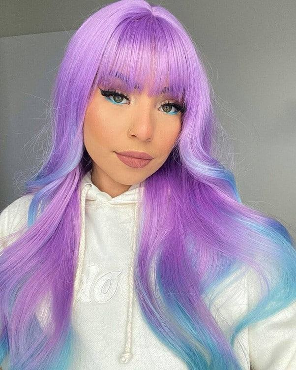 Purple Wig With Bangs