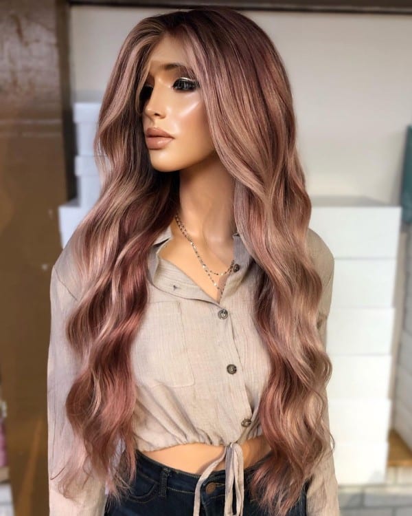 Super Long Human Hair Wig With Highlights