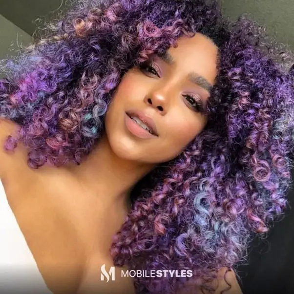 Tight Curly Purple Wig