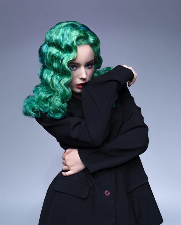 Wavy Elegant Green Wig