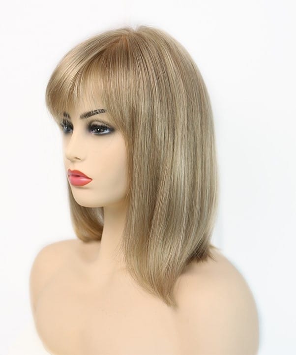 Blonde Shoulder Length Wig With Bangs