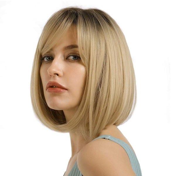 Bob Golden Blonde Wig With Bangs