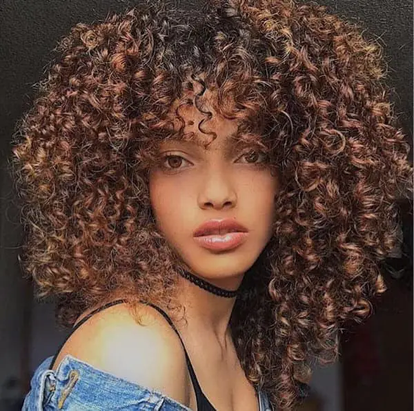 30+ Curly Wigs With Bangs You Can Shop Online (2023 Update) 5 Highlight Blonde Curly Wig With Bangs