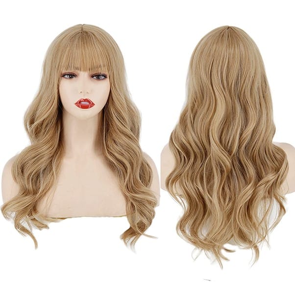 Honey Blonde Wig With Bangs