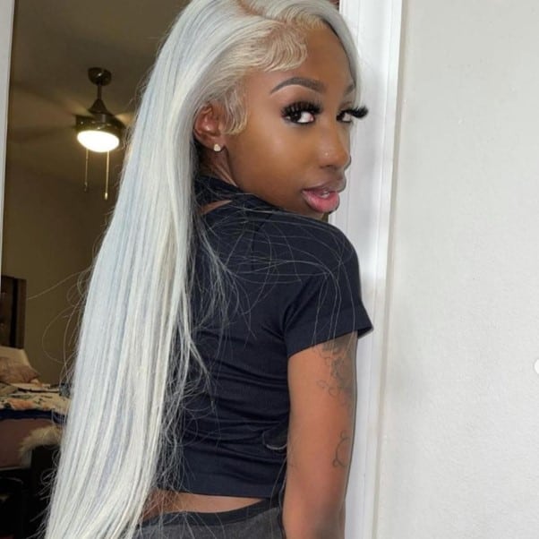 Icy Silver Glueless Lace Front Wig