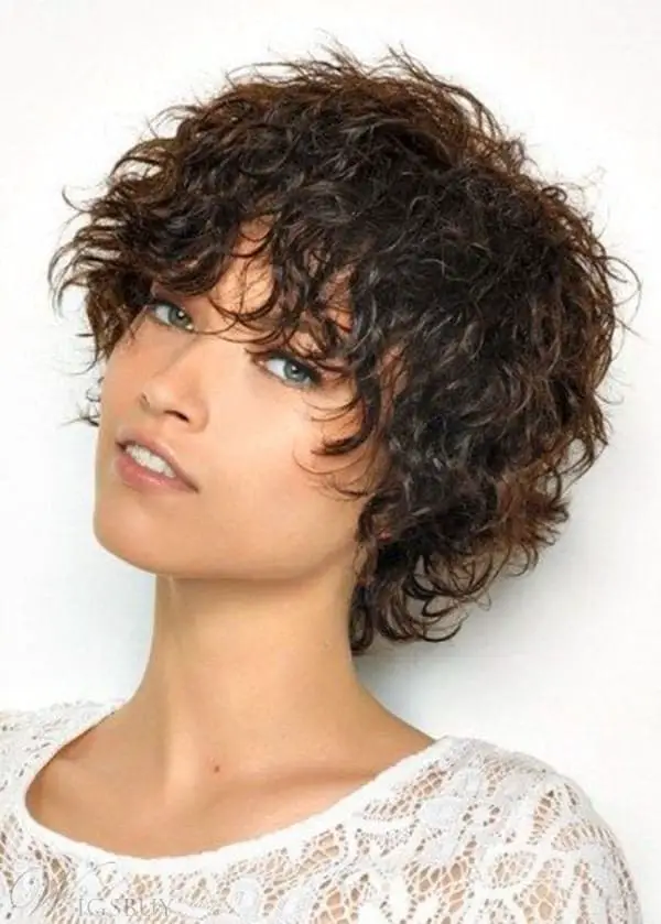 Kinky Curly Wig With Bangs