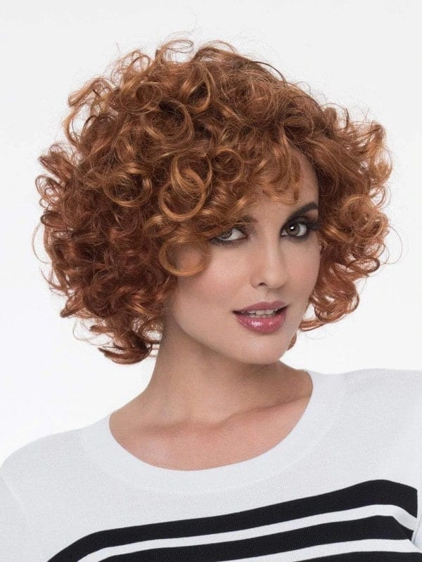 Light Orange Curly Wig With Bangs